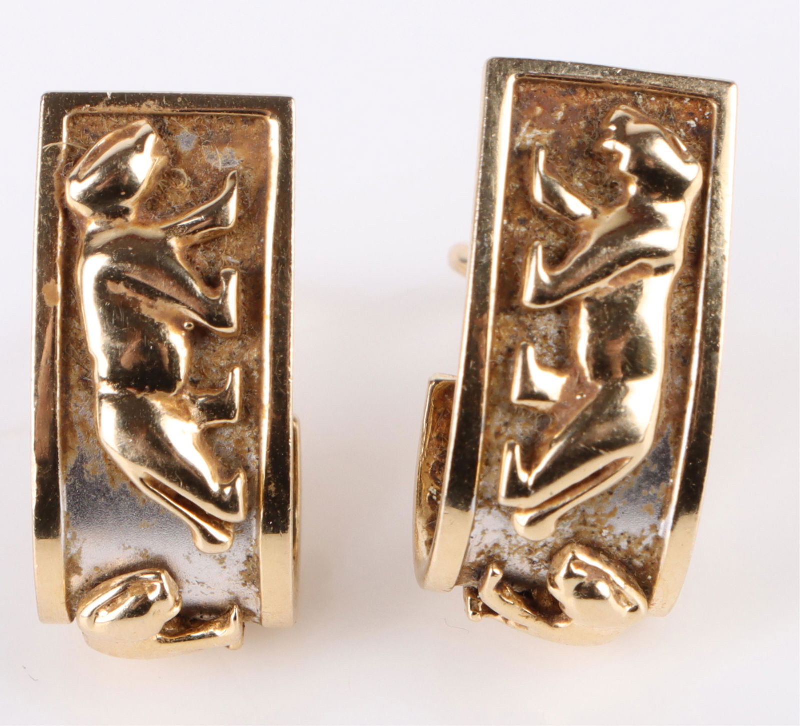 14K YELLOW GOLD PANTHER EARRINGS (1 of 2)