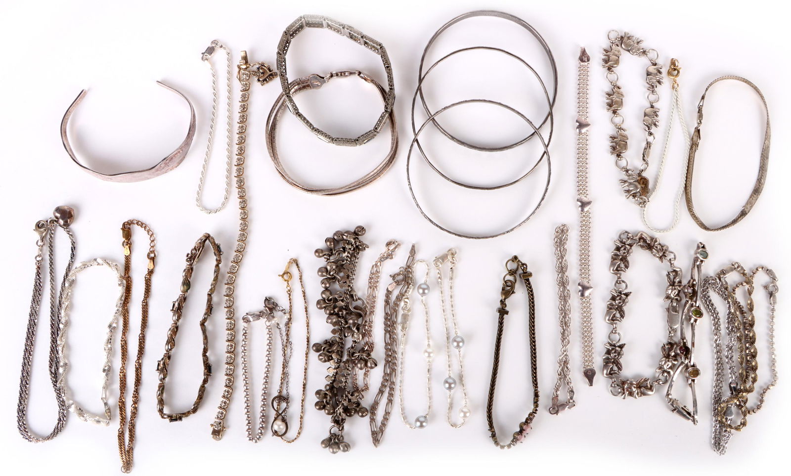 STERLING SILVER ANTIQUE & MODERN LADIES BRACELETS (1 of 4)