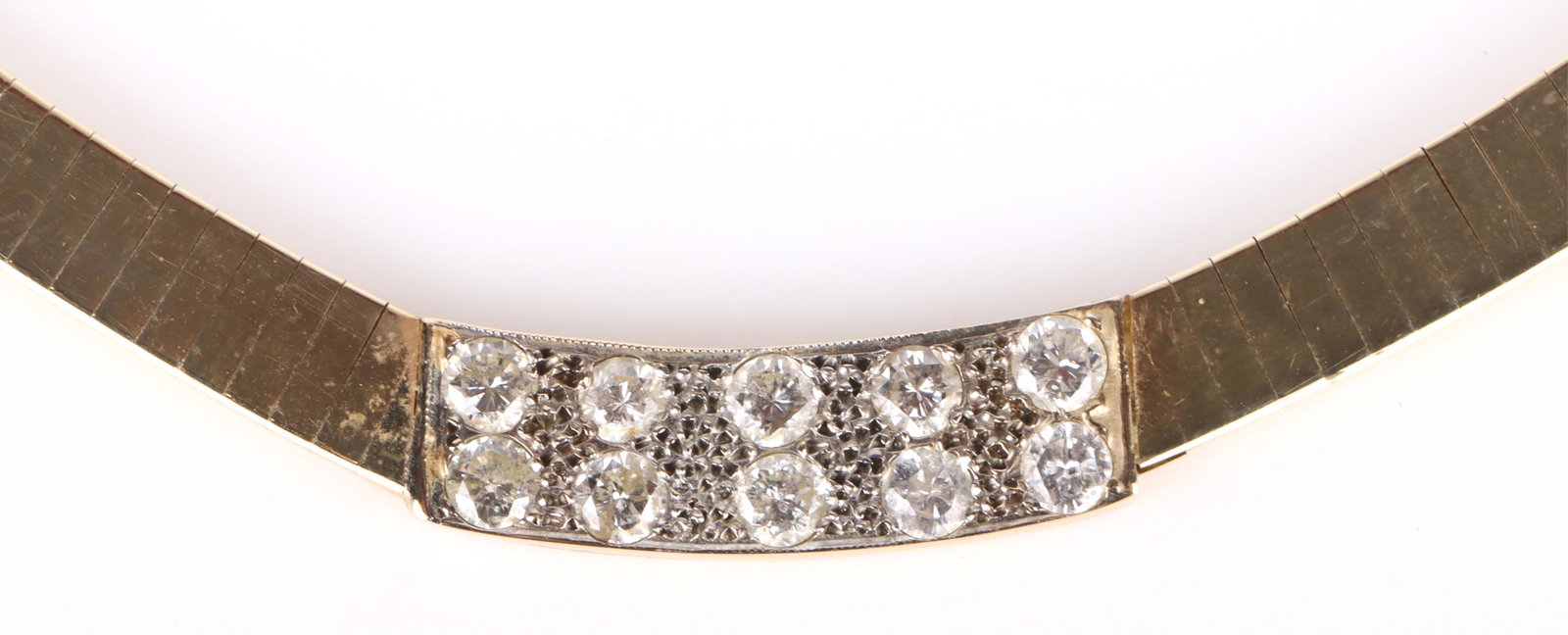 14K YELLOW GOLD DIAMOND SERPENTINE NECKLACE (1 of 4)