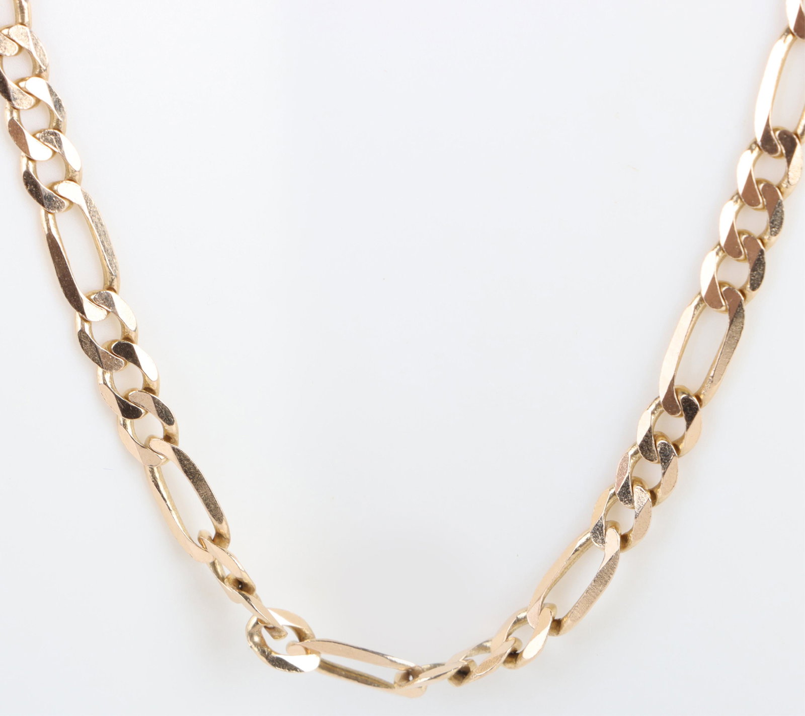 14K YELLOW GOLD FIGARO LINK MEN'S CHAIN NECKLACE (1 of 4)