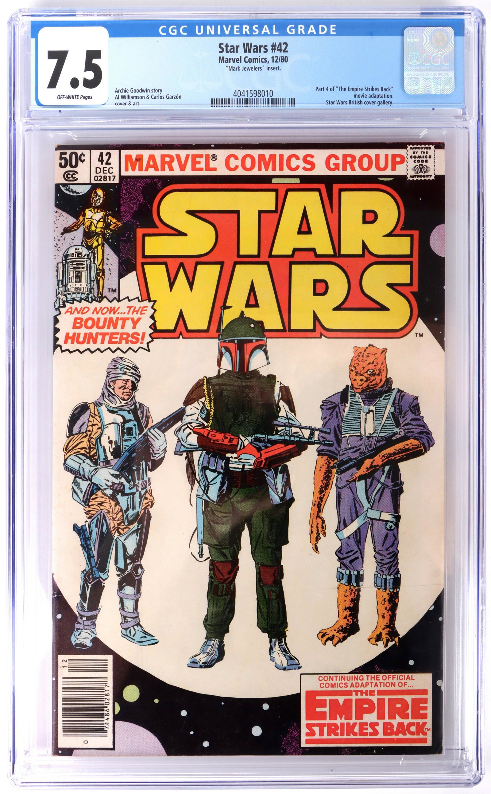 STARWARS #42 NEWSSTAND CGC 7.5 MARK JEWELERS (1 of 4)