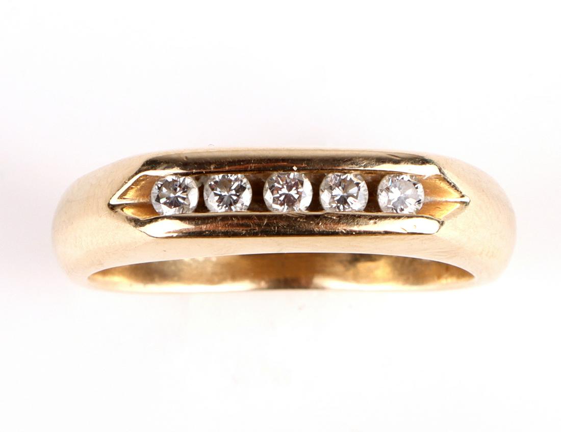 14K YELLOW GOLD DIAMOND MEN'S RING - 0.20 CTW (1 of 4)