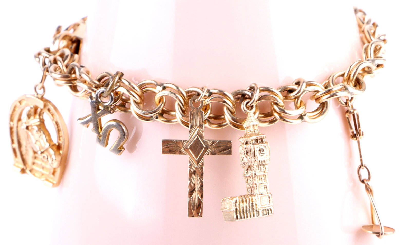 14K YELLOW GOLD LADIES CHARM BRACELET (1 of 9)