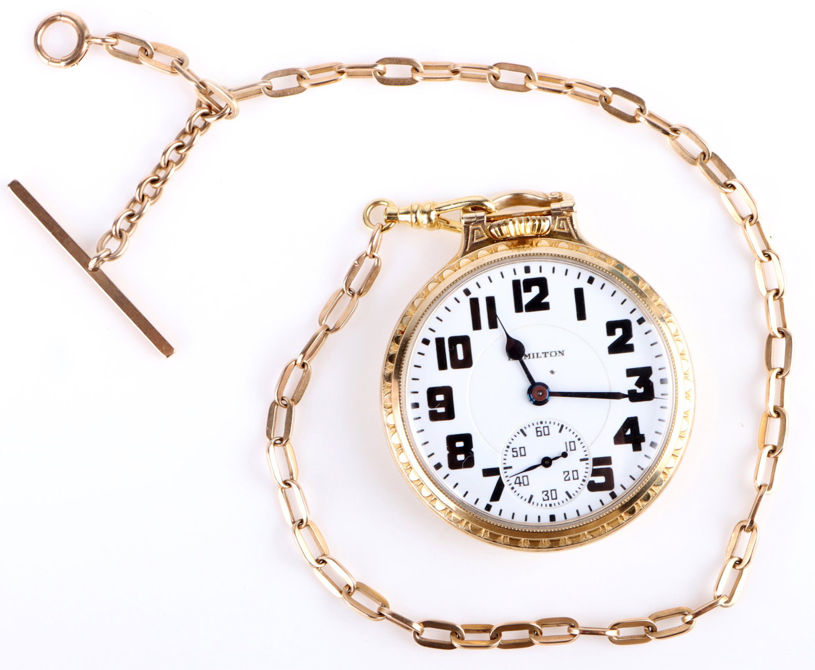 1936 HAMILTON 992 10K GF 21J VINTAGE POCKET WATCH (1 of 4)