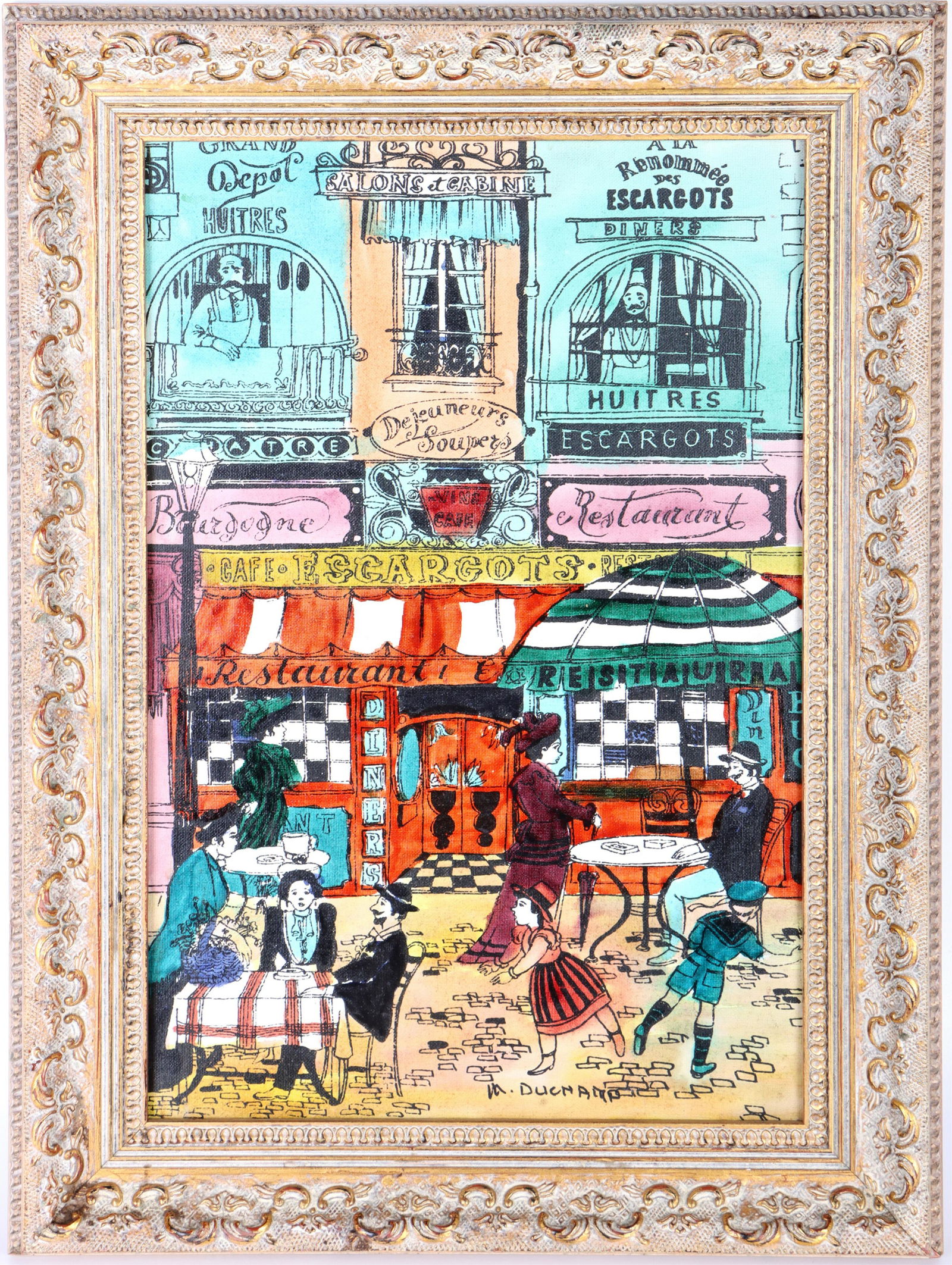 SIGNED ORIGINAL FRENCH SCENE FRAMED PAINTING (1 of 5)