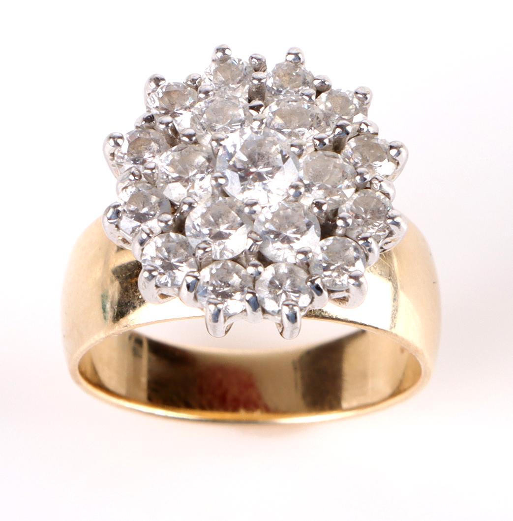 14K YELLOW GOLD DIAMOND UNISEX RING - 1.66CTW CZ (1 of 5)