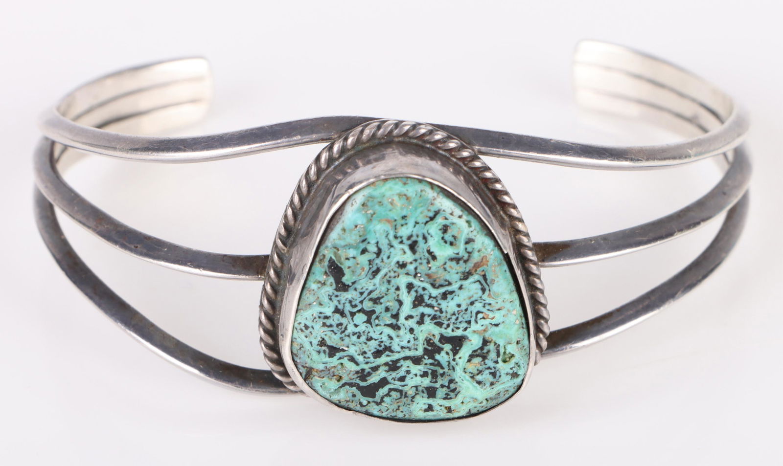 STERLING SOUTHWEST NAVAJO ENAMELED CUFF BRACELET (1 of 3)