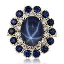 9.12CTW SAPPHIRE & 0.55CTW DIA 14K WHITE GOLD RING