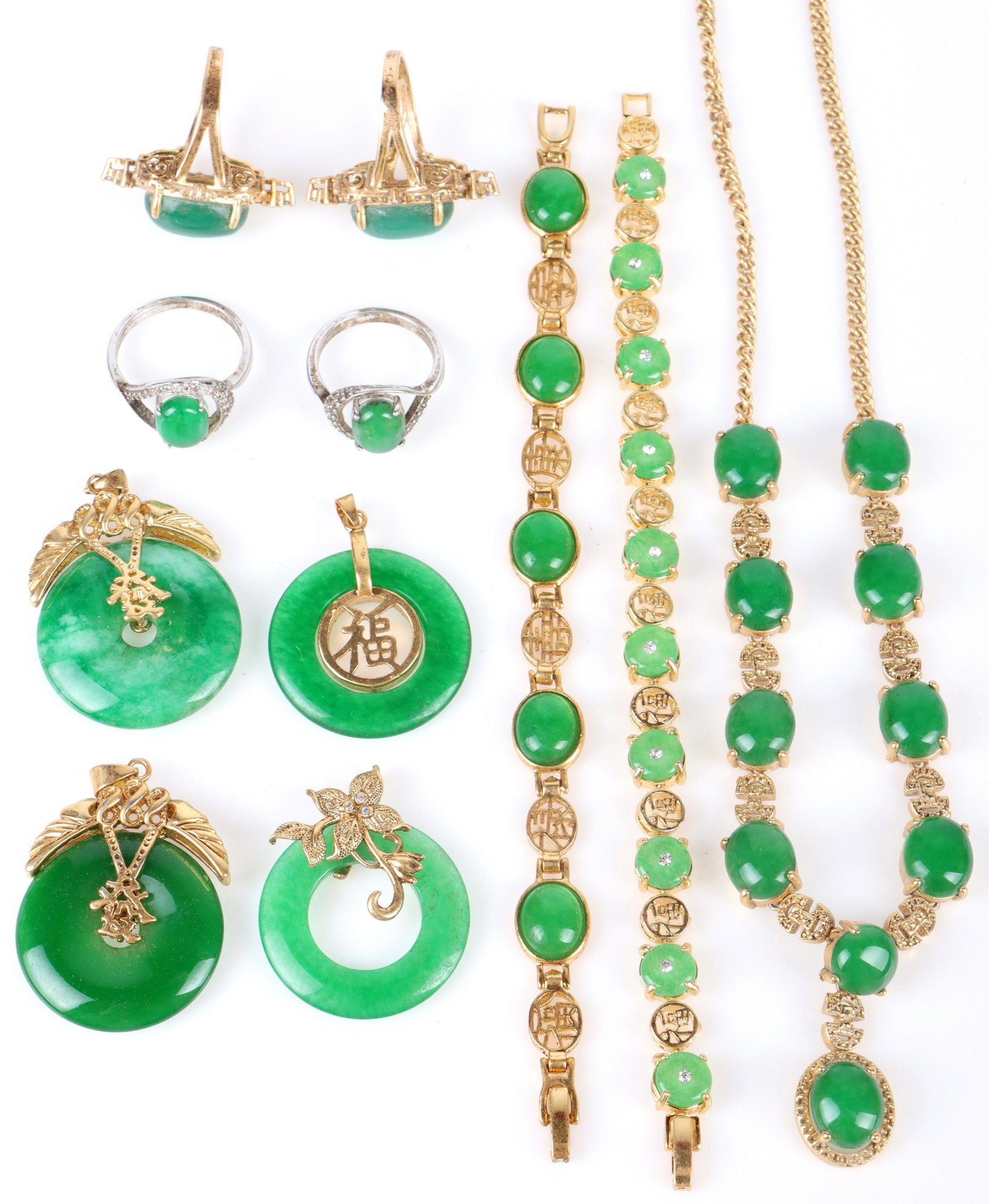 ANTIQUE GREEN JADE CHINESE LADIES JEWELRY (1 of 5)