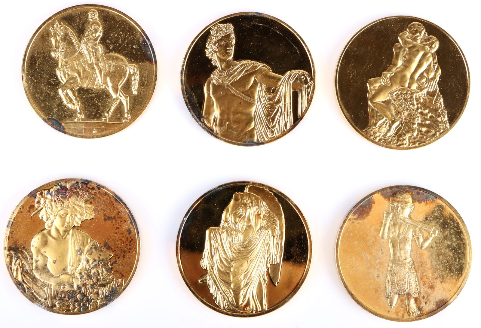 24K OVER STERLING STATUE ART COINS (1 of 2)