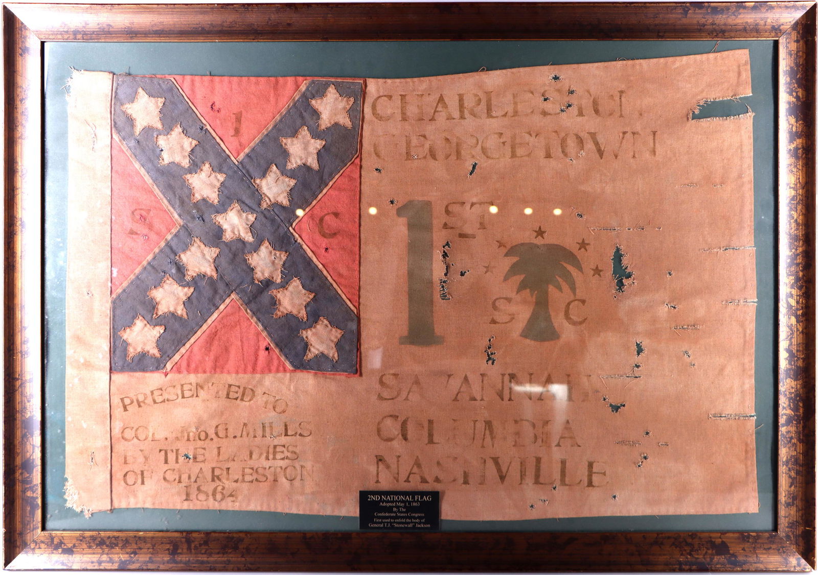 1864 CHARLESTON GEORGETOWN FLAG W/ INFO (1 of 6)