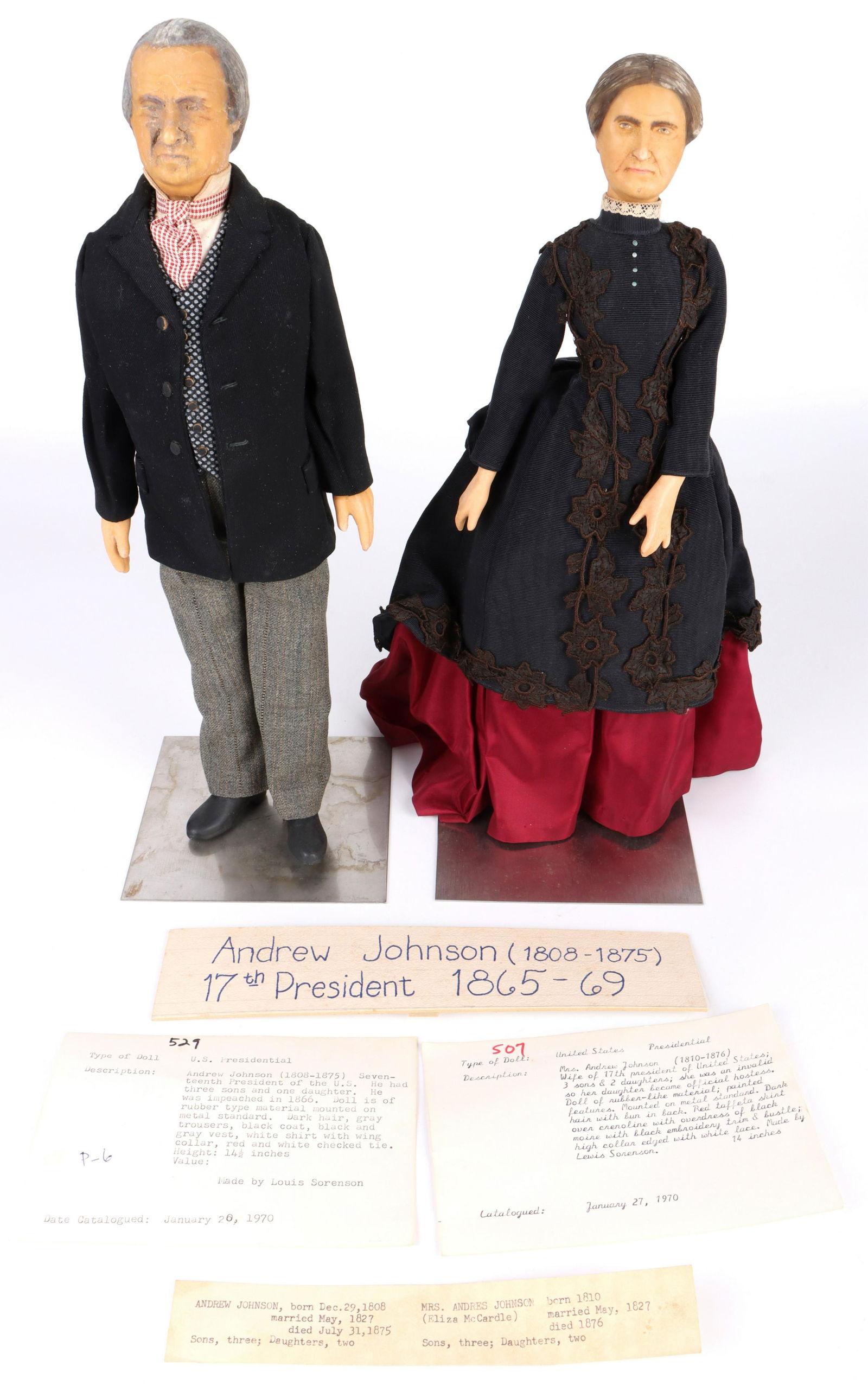 17TH PRESIDENT JOHNSON LEWIS SORENSEN DOLL PAIR (1 of 10)