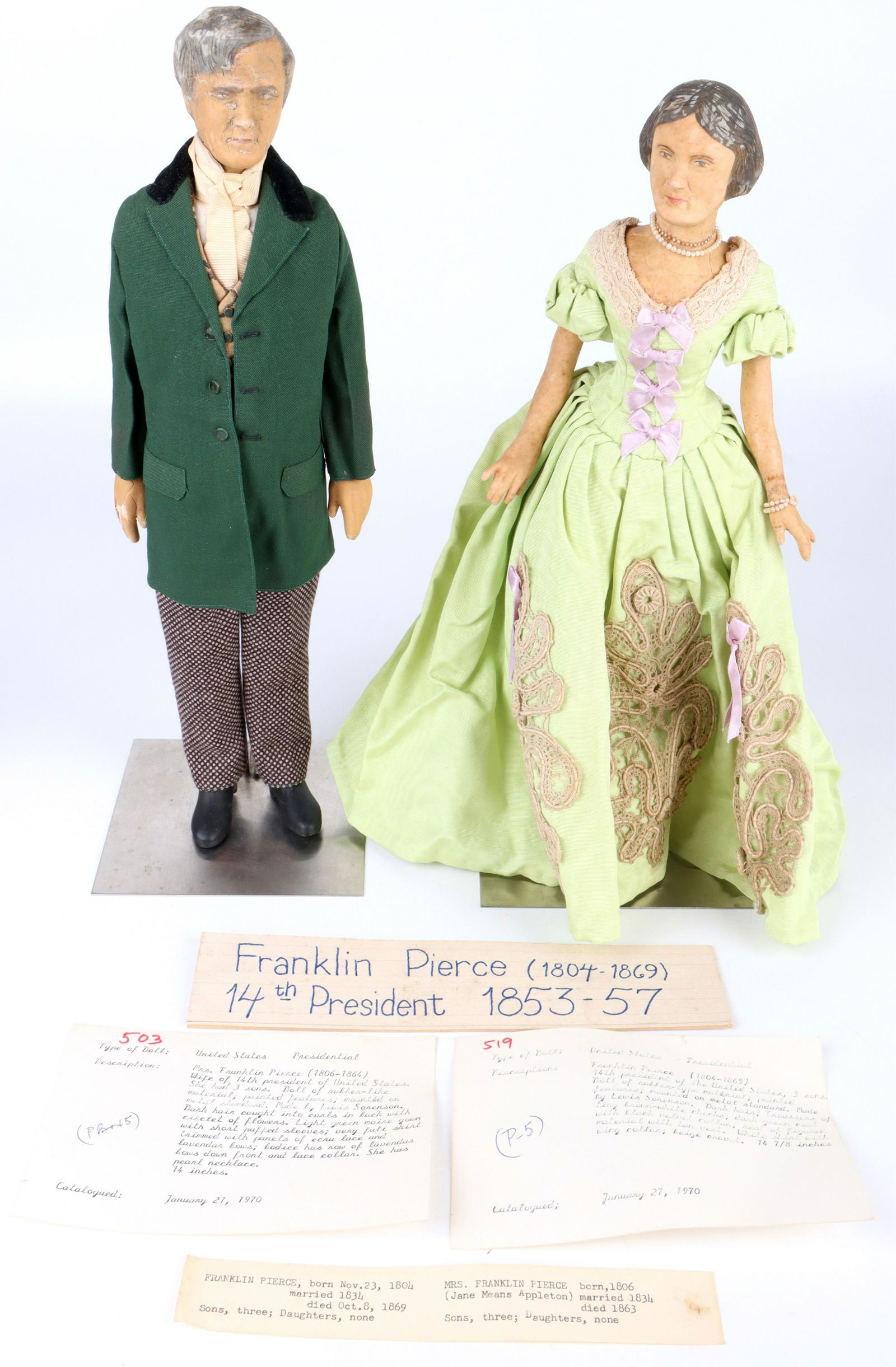 14TH PRESIDENT PIERCE LEWIS SORENSEN DOLL PAIR (1 of 10)