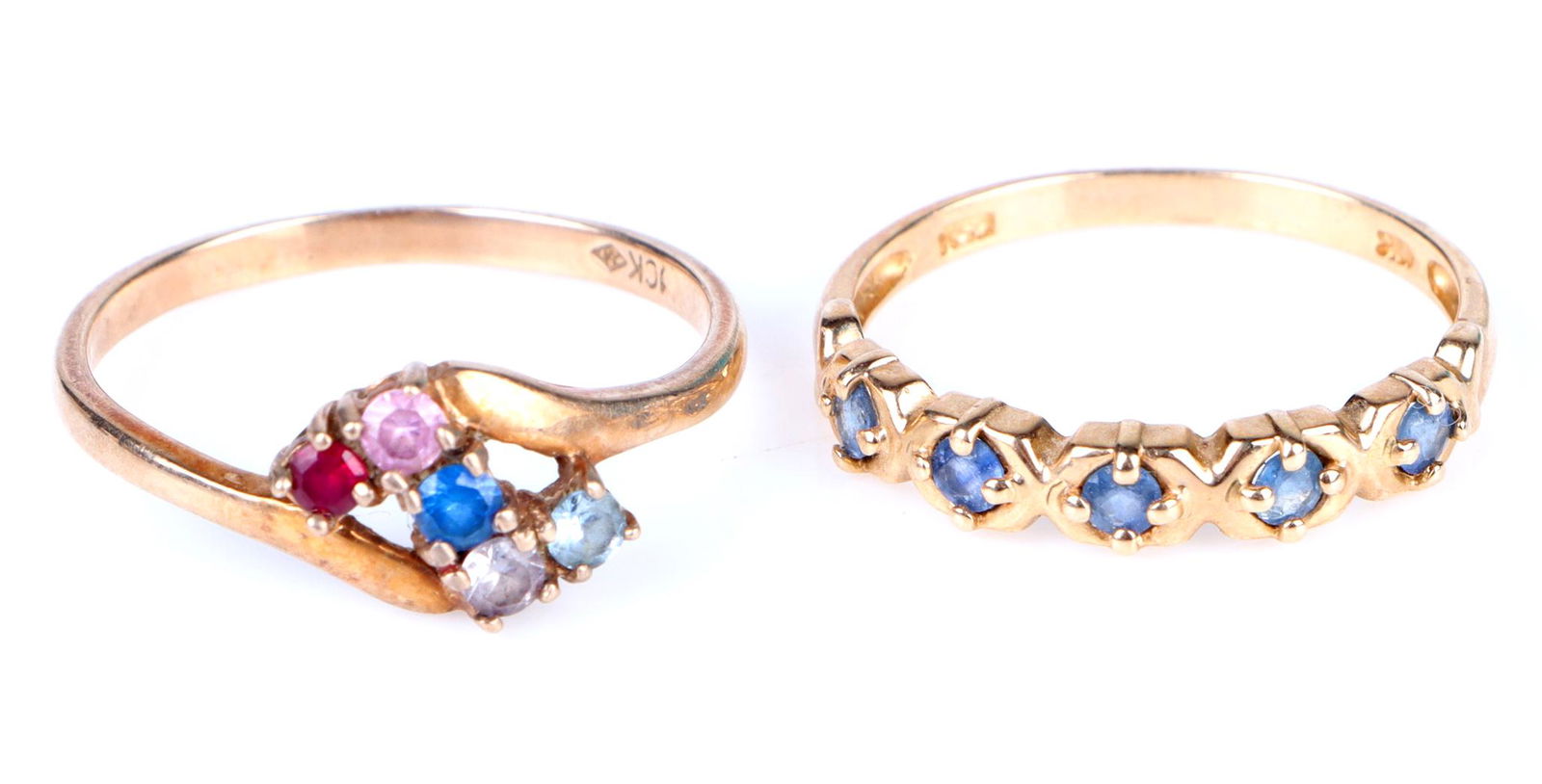 10K YELLOW GOLD VARIED GEMSTONE LADIES RINGS (1 of 6)