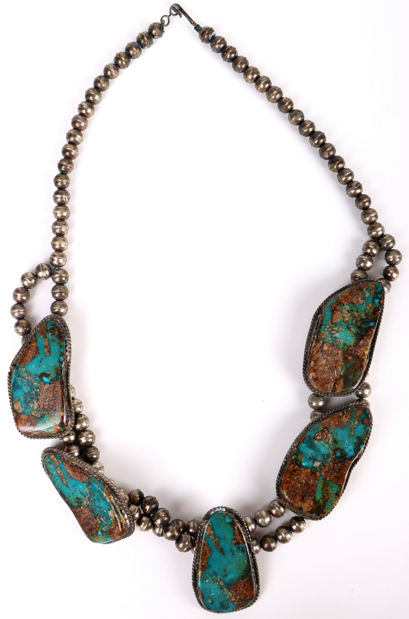 STERING SILVER TURQUOISE NAVAJO NECKLACE (1 of 4)