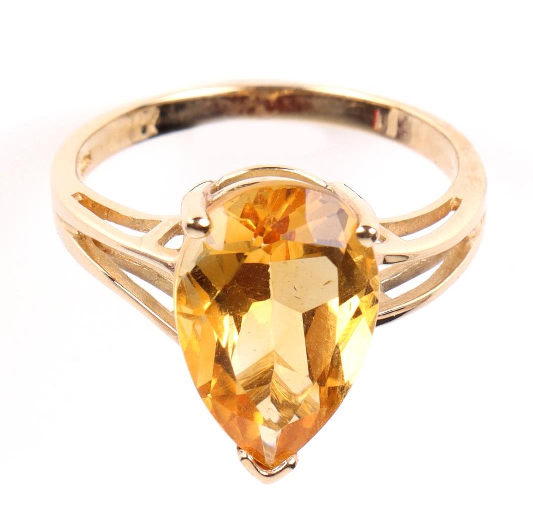 3.5CT CITRINE 14K YELLOW GOLD LADIES RING (1 of 5)