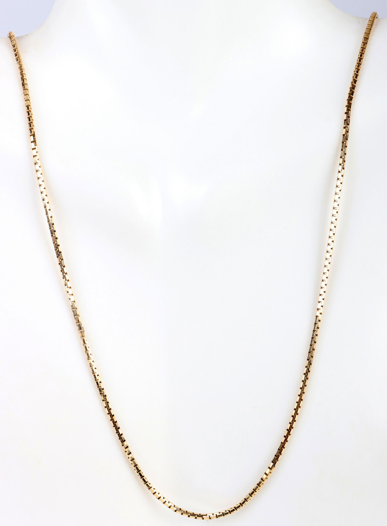 14K YELLOW GOLD SQUARE LINK UNISEX NECKLACE (1 of 4)