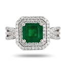 2.32CT EMERALD & 0.70CTW DIA 14K WHITE GOLD RING