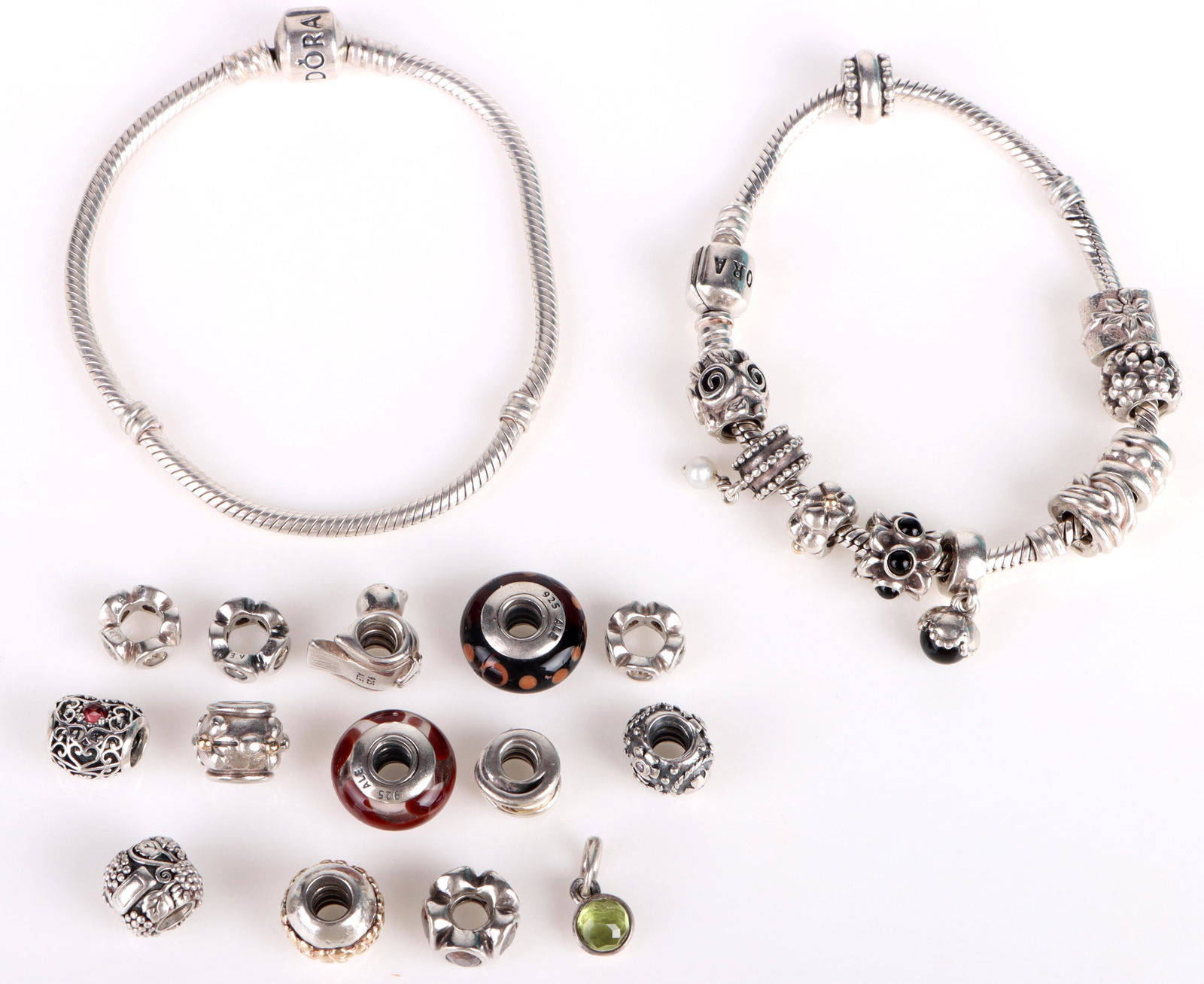 PANDORA STERLING SILVER CHARM BRACELETS (2) (1 of 5)