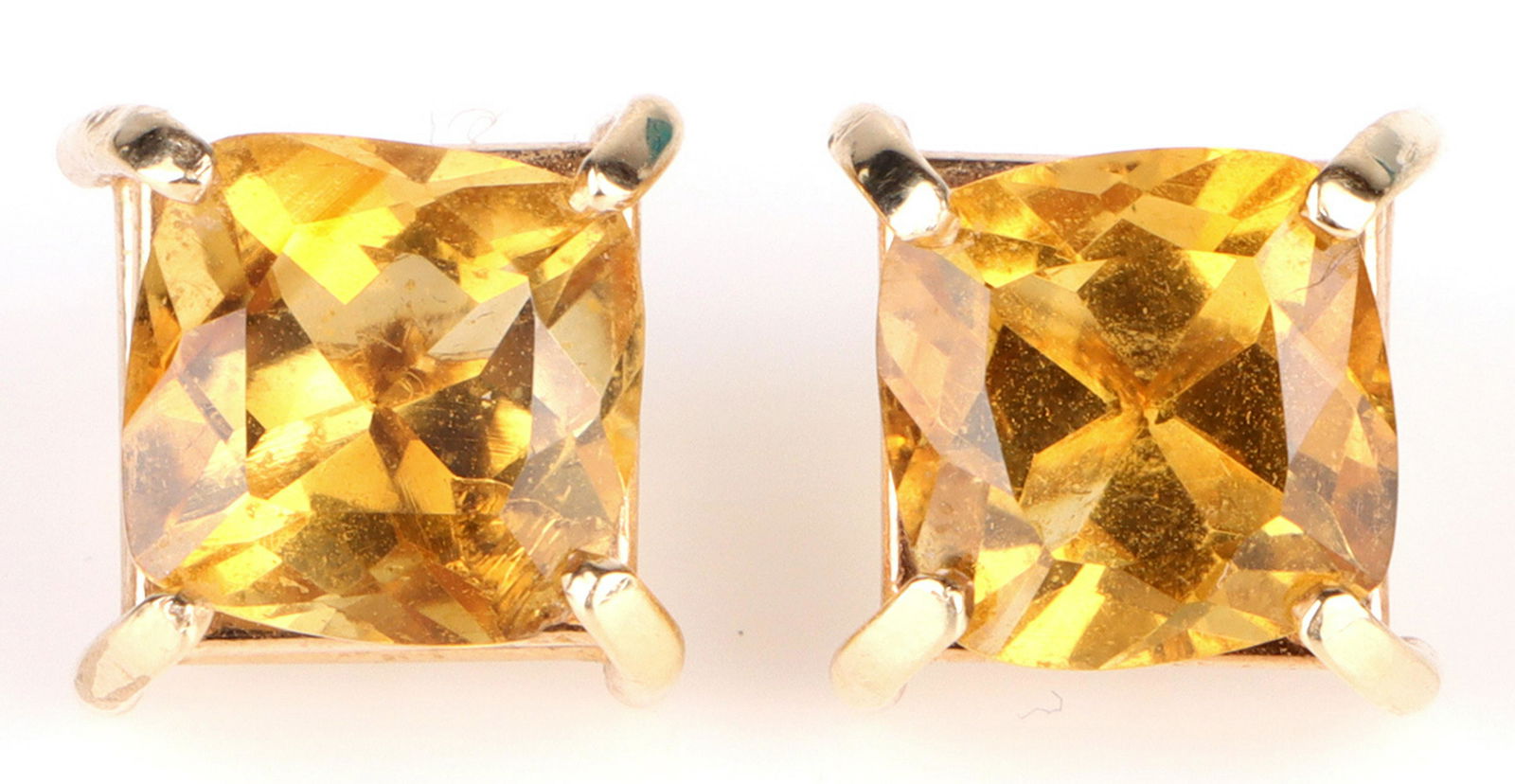 14K YELLOW GOLD CITRINE LADIES STUD EARRINGS (1 of 3)
