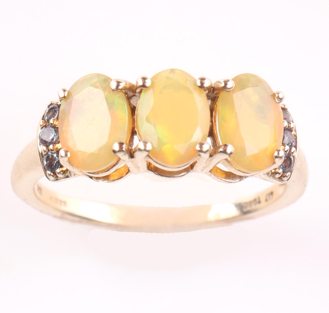 10K YELLOW GOLD YELLOW OPAL LADIES RING W/ COA (1 of 3)