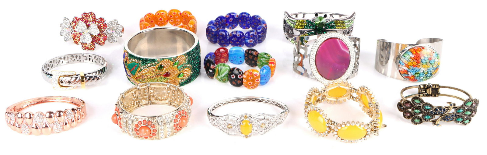 COLLECTIBLE ORNATE LADIES FASHION BRACELETS - (14) (1 of 4)