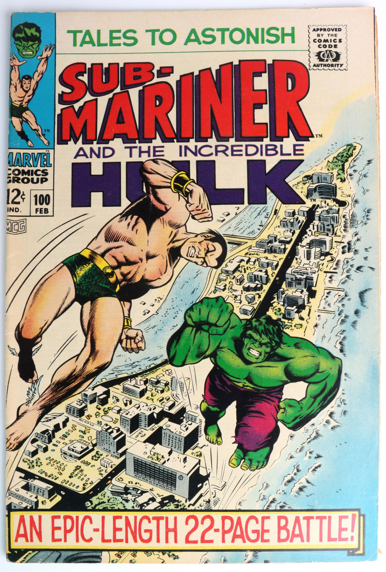 TALES TO ASTONISH#100- HULK VS SUB-MARINER BATTLE (1 of 3)