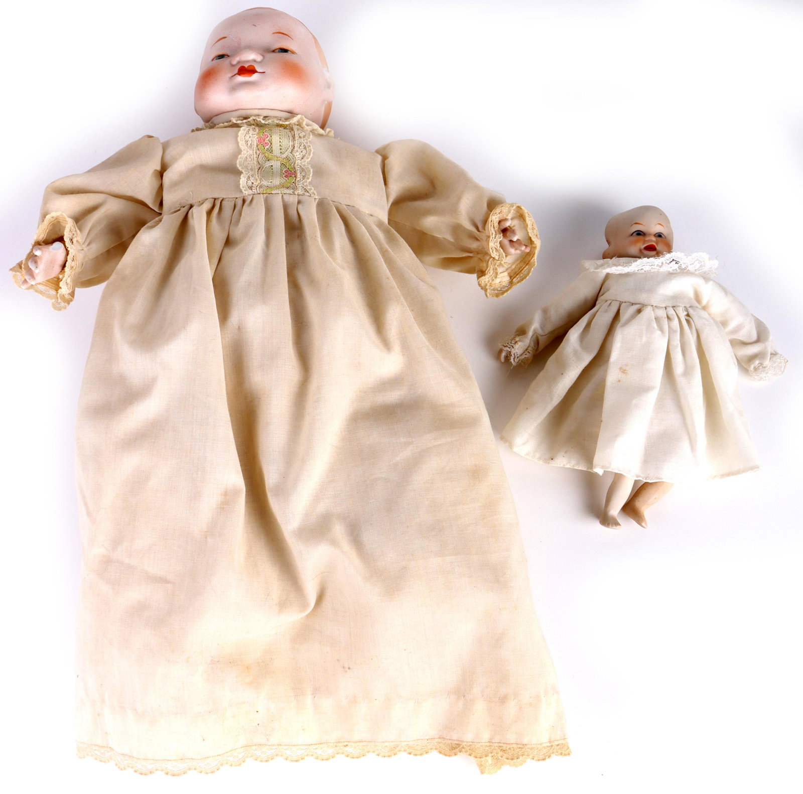 VINTAGE THREE-FACED DOLL & PORCELAIN BABY DOLL (1 of 8)