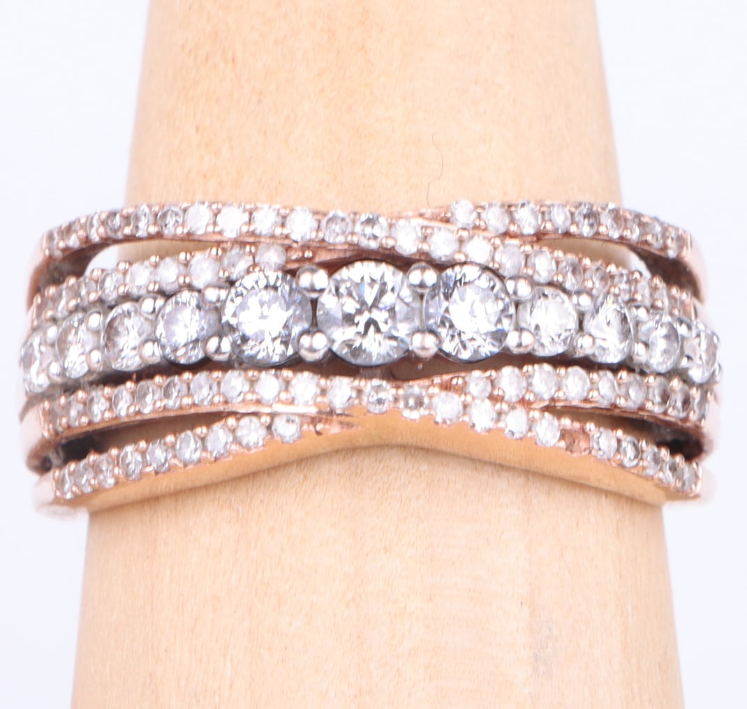 ~1.1CTW DIAMOND 10K ROSE GOLD LADIES RING (1 of 3)