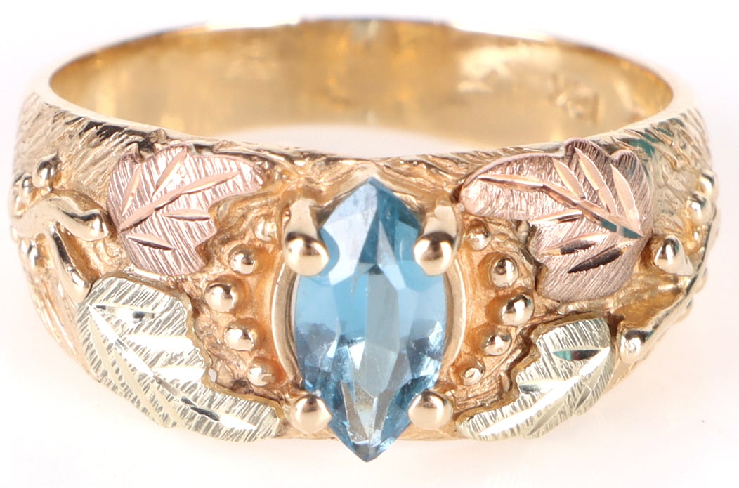 10K/12K YELLOW, ROSE AND GREEN GOLD TOPAZ RING (1 of 2)