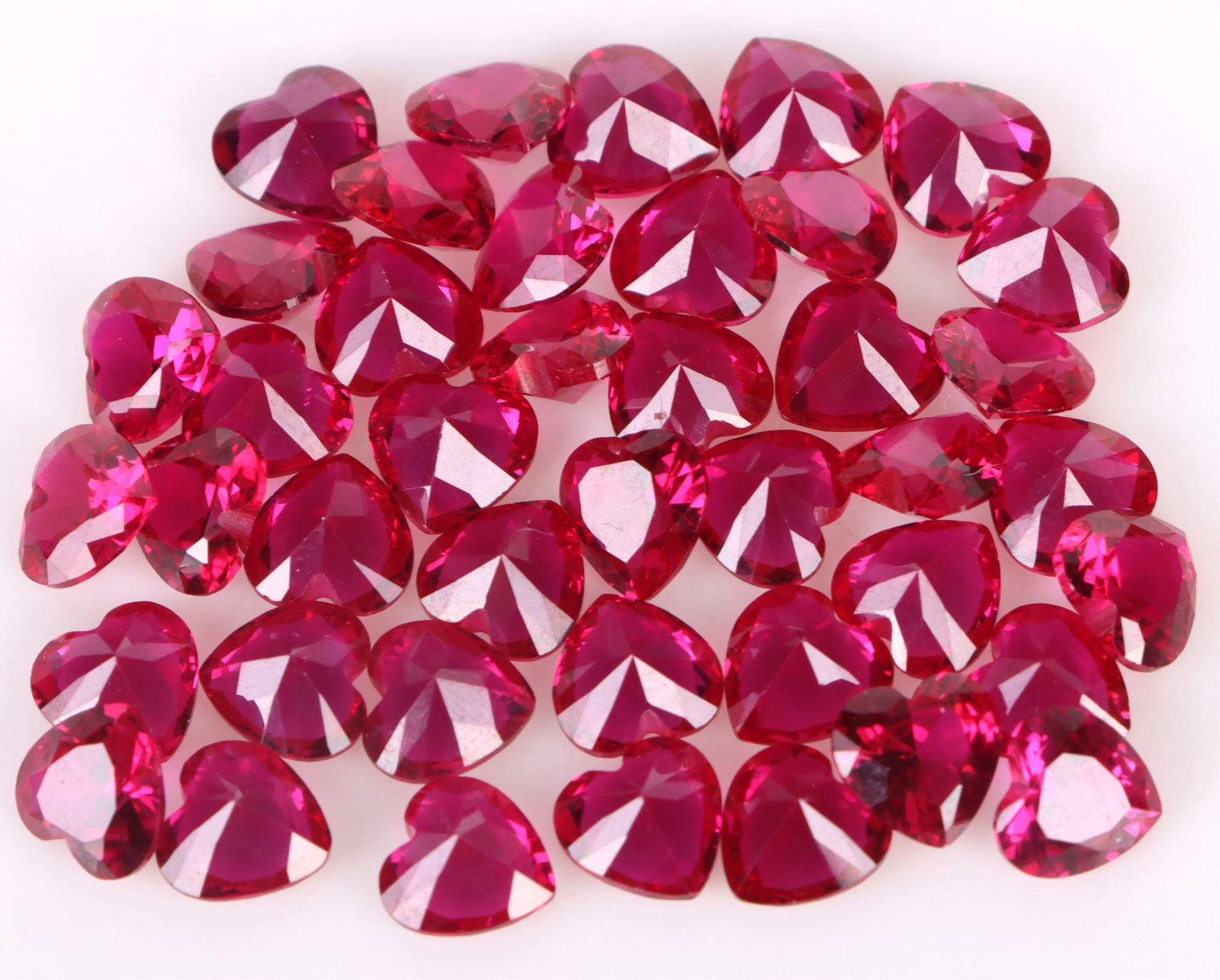 38.20CTW GENUINE LOOSE HEART RED RUBIES W/ CERT (1 of 2)