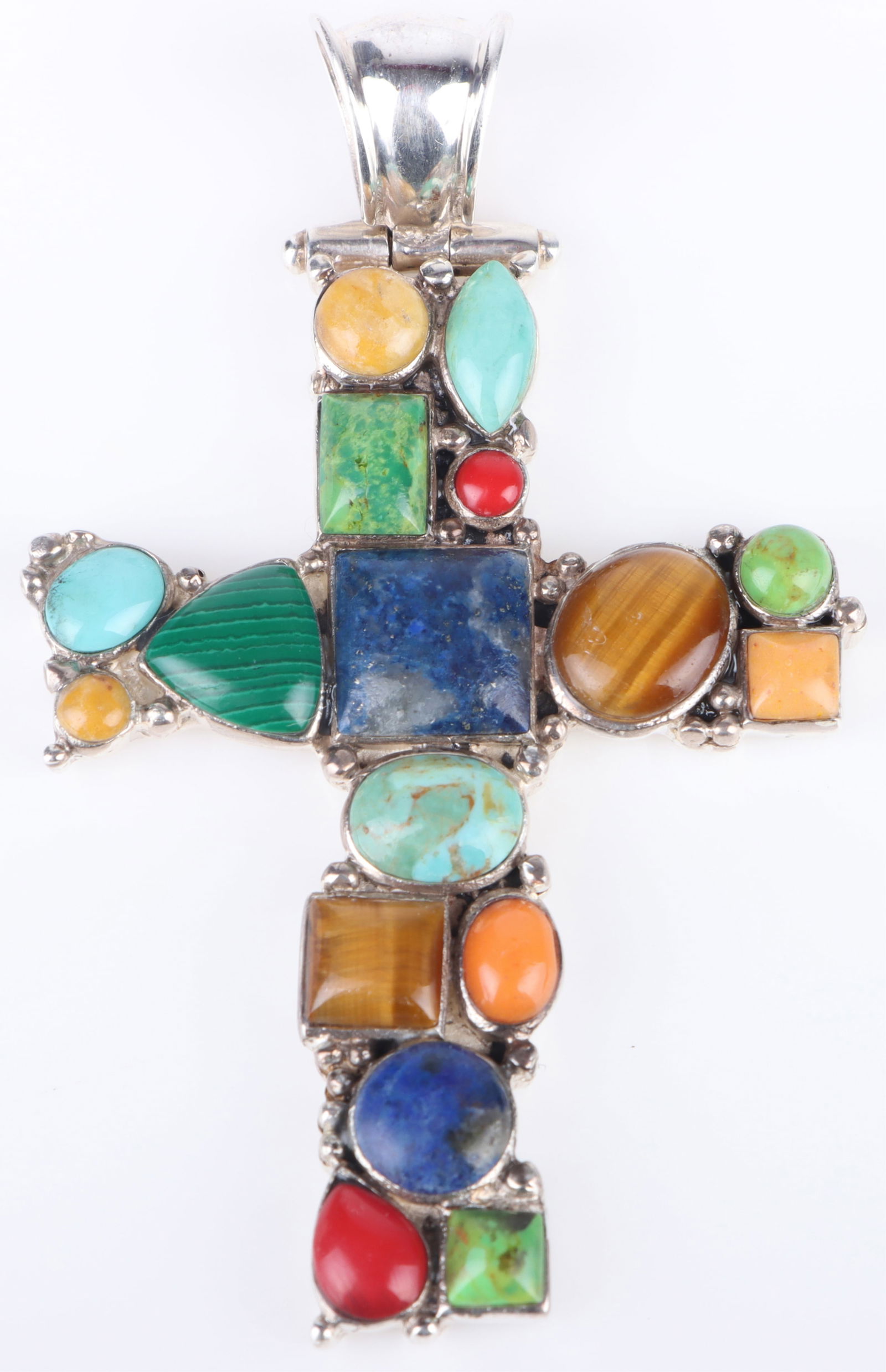 STERLING SILVER CROSS PENDANT W/ VARING STONES (1 of 3)