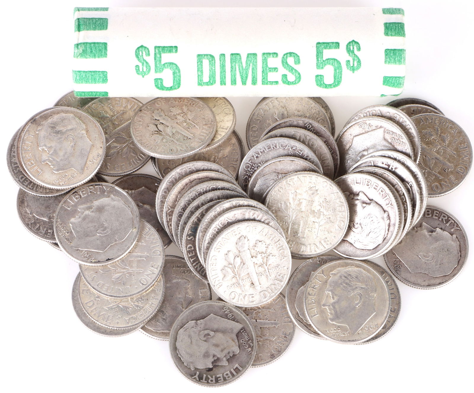90% SILVER DIMES $10 FACE VALUE (1 of 1)