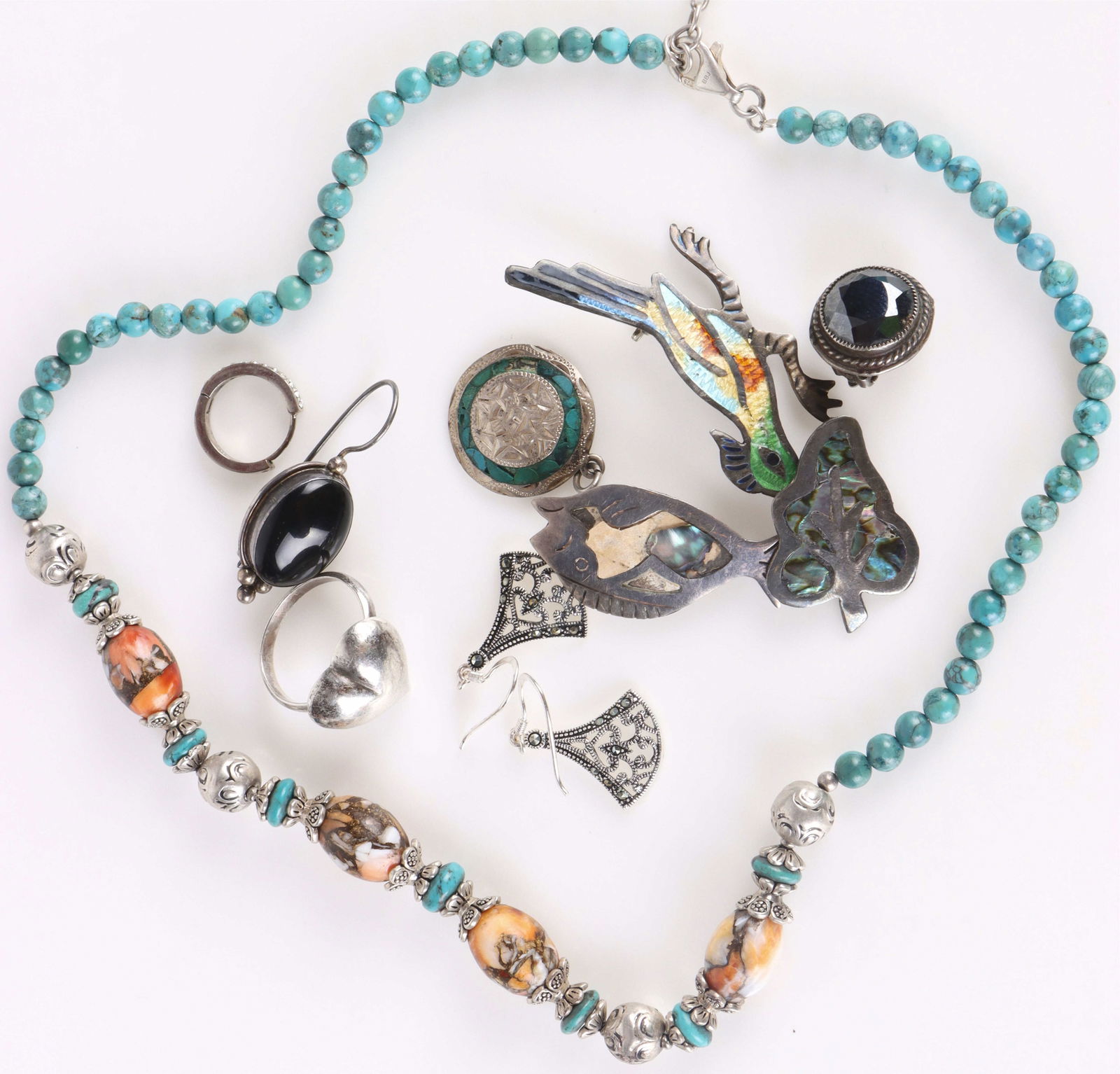 STERLING SILVER SOUTHWEST TURQUOISE LADIES JEWELRY (1 of 3)