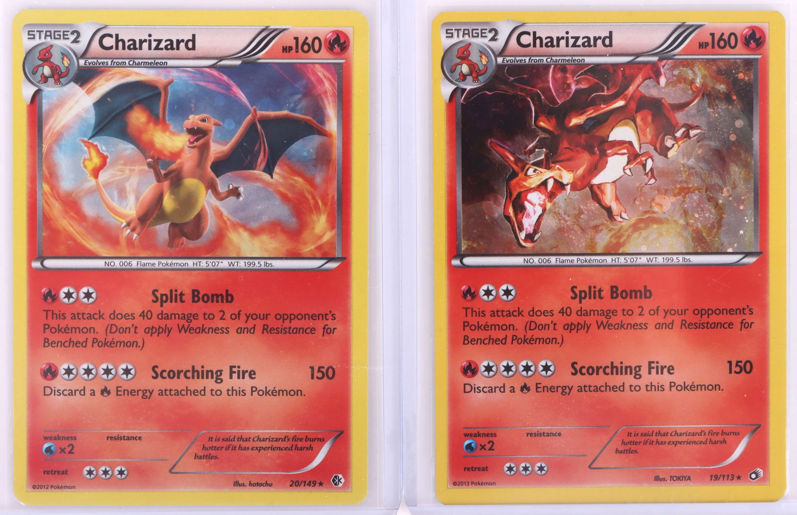 CHARIZARD NM POKEMON CARDS 20/149 & 19/113 HOLO'S (1 of 2)