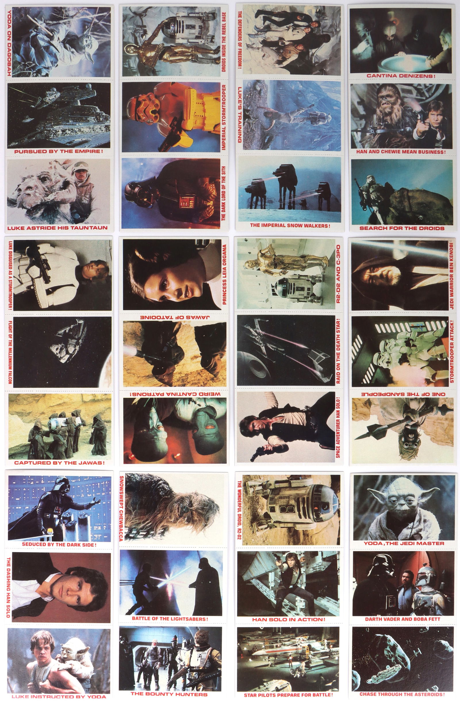 1977 BURGER KING STARWARS CARDS UNCUT COMPLETE SET (1 of 4)