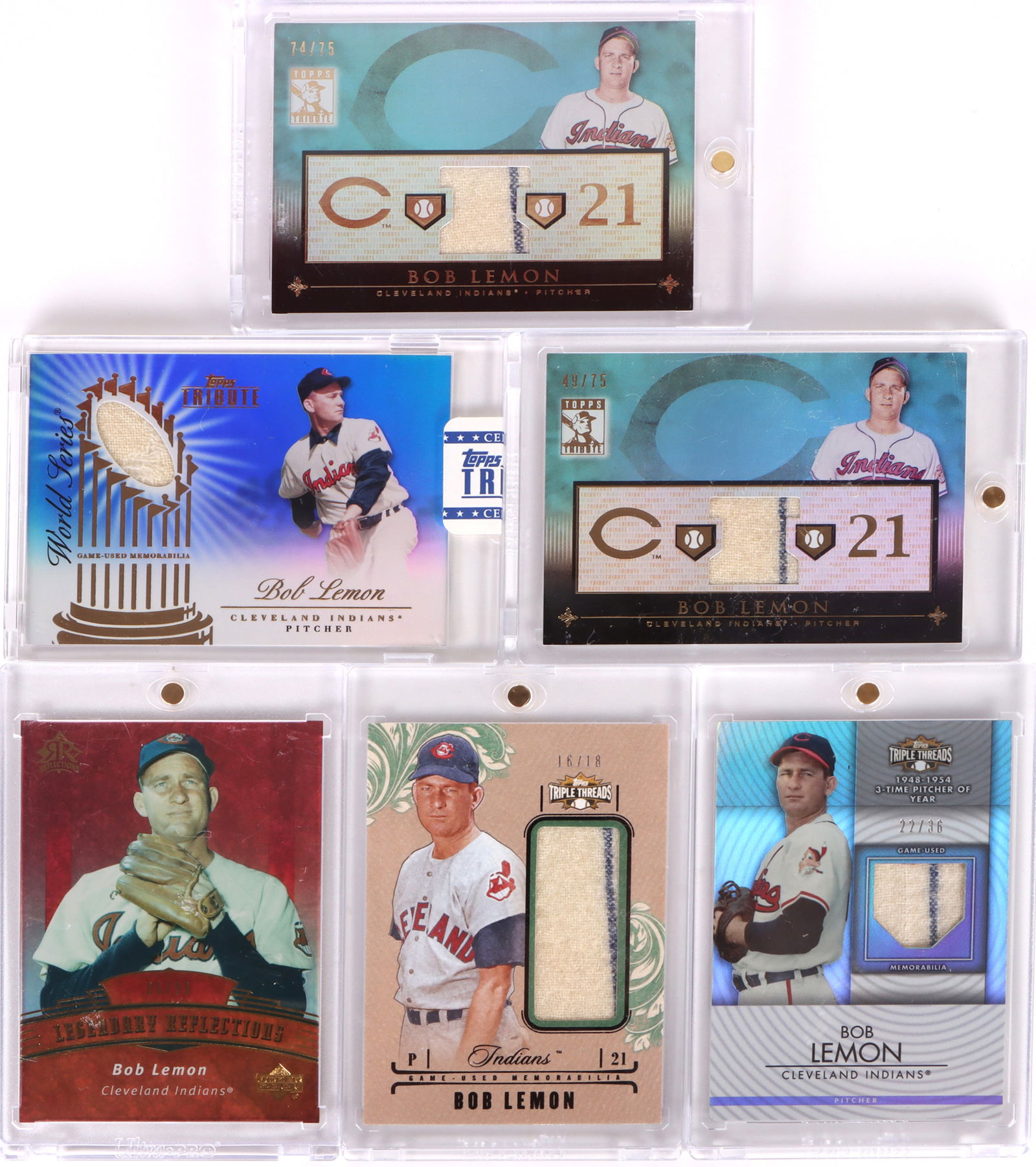 BOB LEMON BASEBALL CARDS (6) HIGH-GRADE (1 of 5)