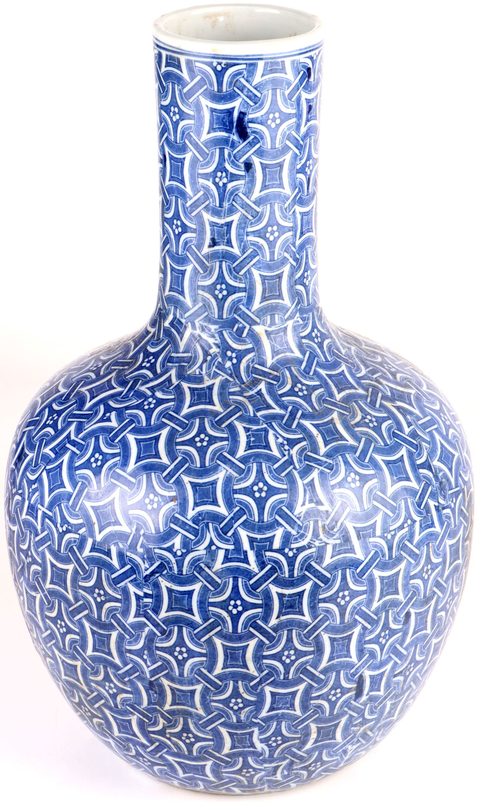 Blue & White Chinese Large Tianqiuping Vase Auction