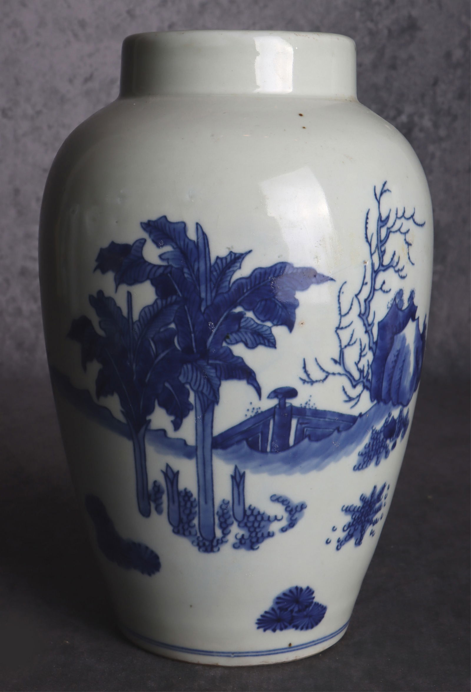 BLUE & WHITE PORCELAIN ANTIQUE CHINESE VASE (1 of 5)
