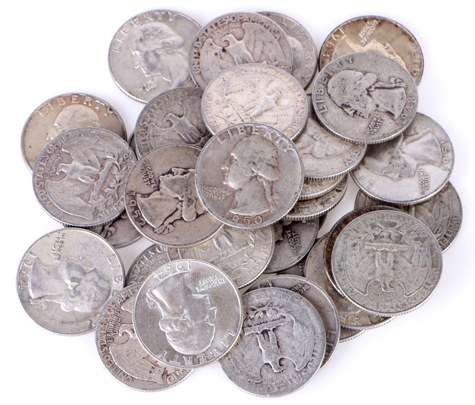 $8 FACE VALUE 90% SILVER WASHINGTON QUARTERS (1 of 3)