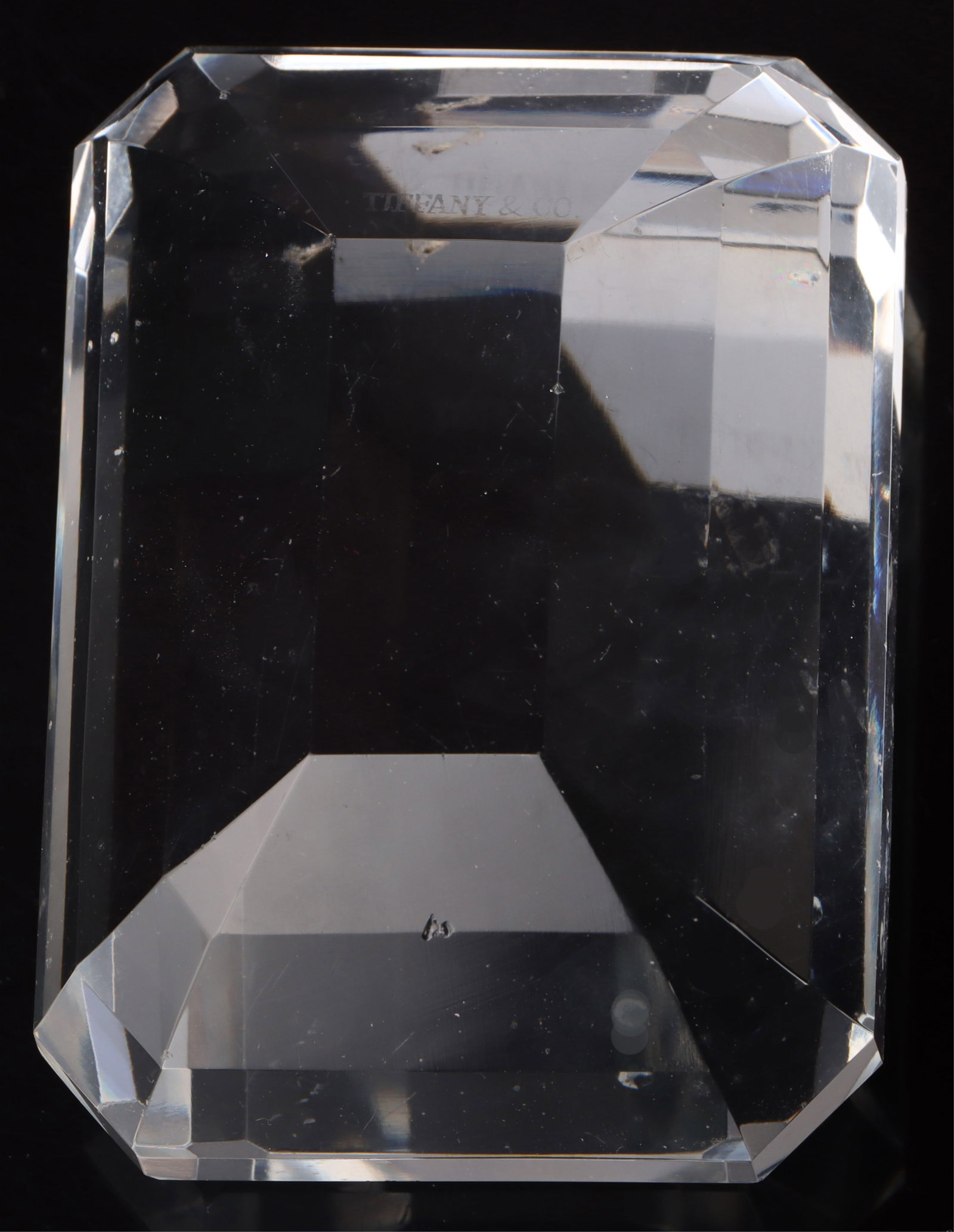 TIFFANY & CO EMERALD CUT CRYSTAL PAPER WEIGHT (1 of 6)