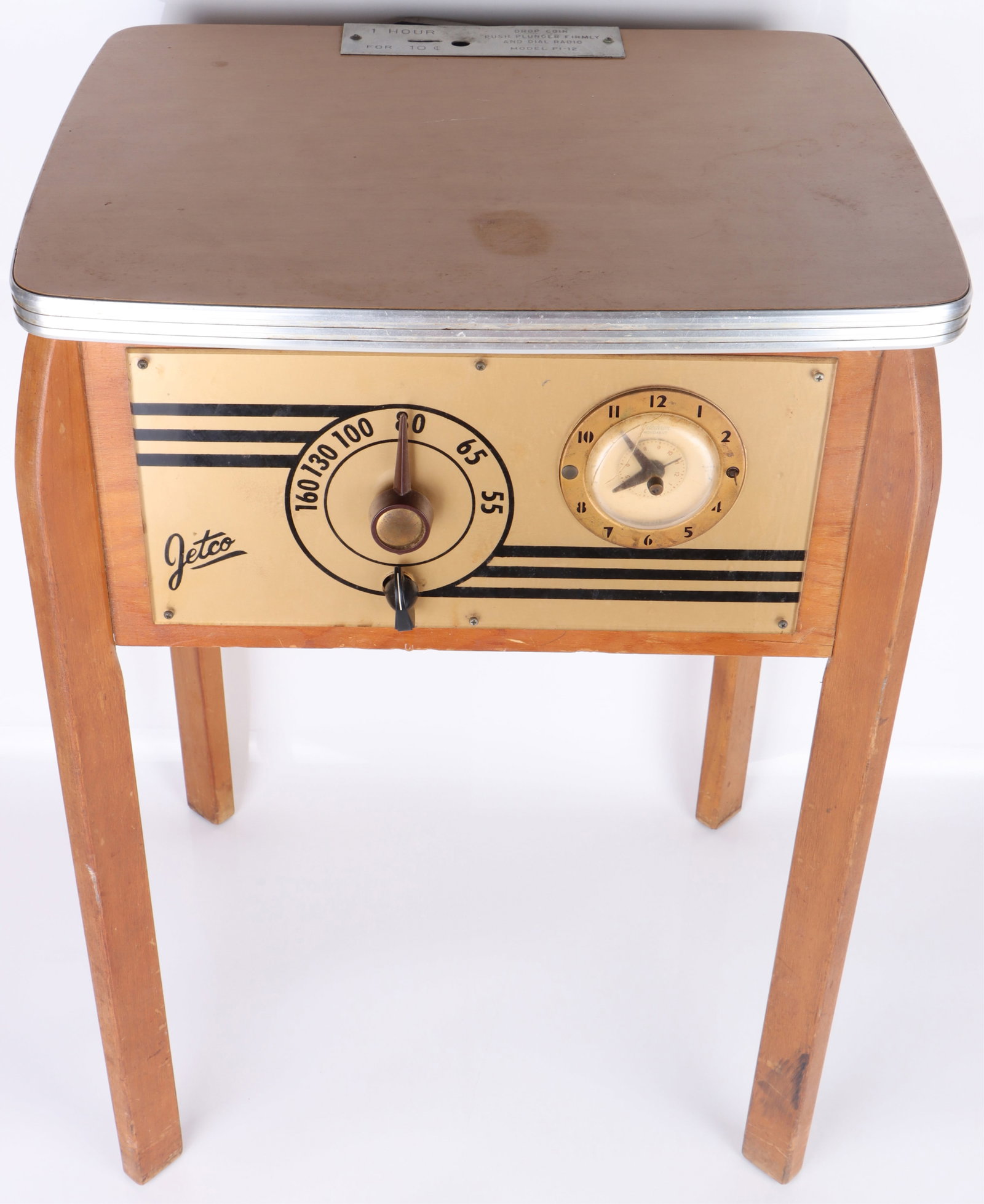 JETCO MID-CENTURY MOTEL COIN RADIO TABLE PI-12-O (1 of 7)