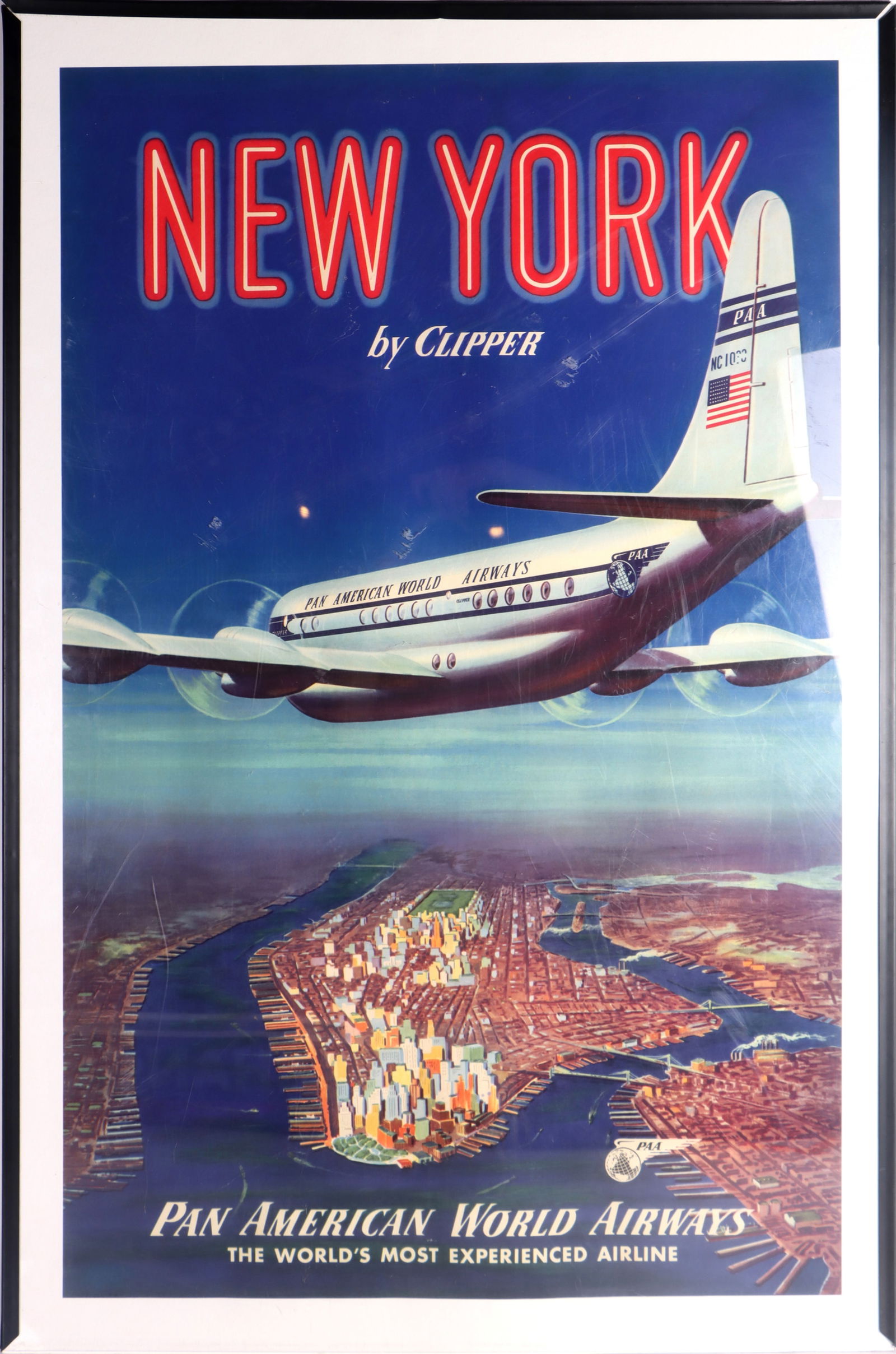 VINTAGE NEW YORK USA PAN AMERICAN AIRWAYS POSTER (1 of 4)