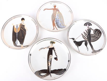 HOUSE OF ERTE LMTD EDITION PORCELAIN PLATES: 166239 HOUSE OF ERTE LMTD EDITION PORCELAIN PLATES House of Erte limited edition porcelain plates The Franklin Mint to include La Merveilleuse No. HI4491, one Symphony in Black No. LA8206, one Glamour