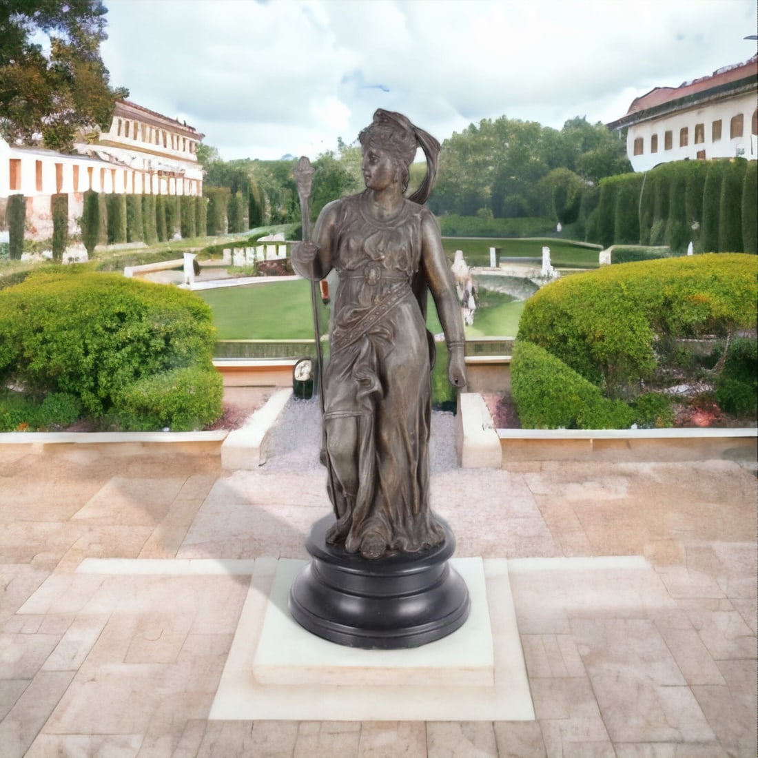 STAFF MAIDEN LIBERTY BRONZE STATUE 12" TALL (1 of 6)