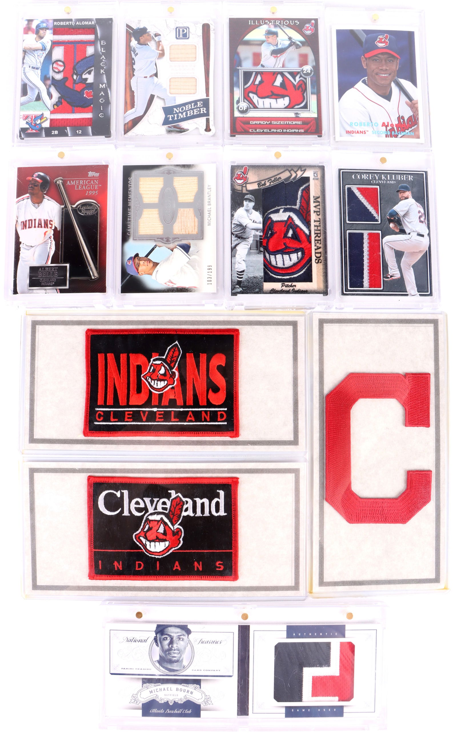 CLEVELAND INSIANS AUTHENTIC GAME-WORN CARDS(12) (1 of 5)