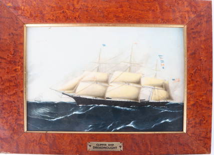 WEDGWOOD PORCELAIN CLIPPER SHIP DEADNOUGHT: 167228 WEDGWOOD PORCELAIN CLIPPER SHIP DEADNOUGHT Wedgewood porcelain plaque clipper ship Deadnought reproduced from the original painting by James E. Buttersworth. Size: 12.5 X 9.75Condition: Very fi