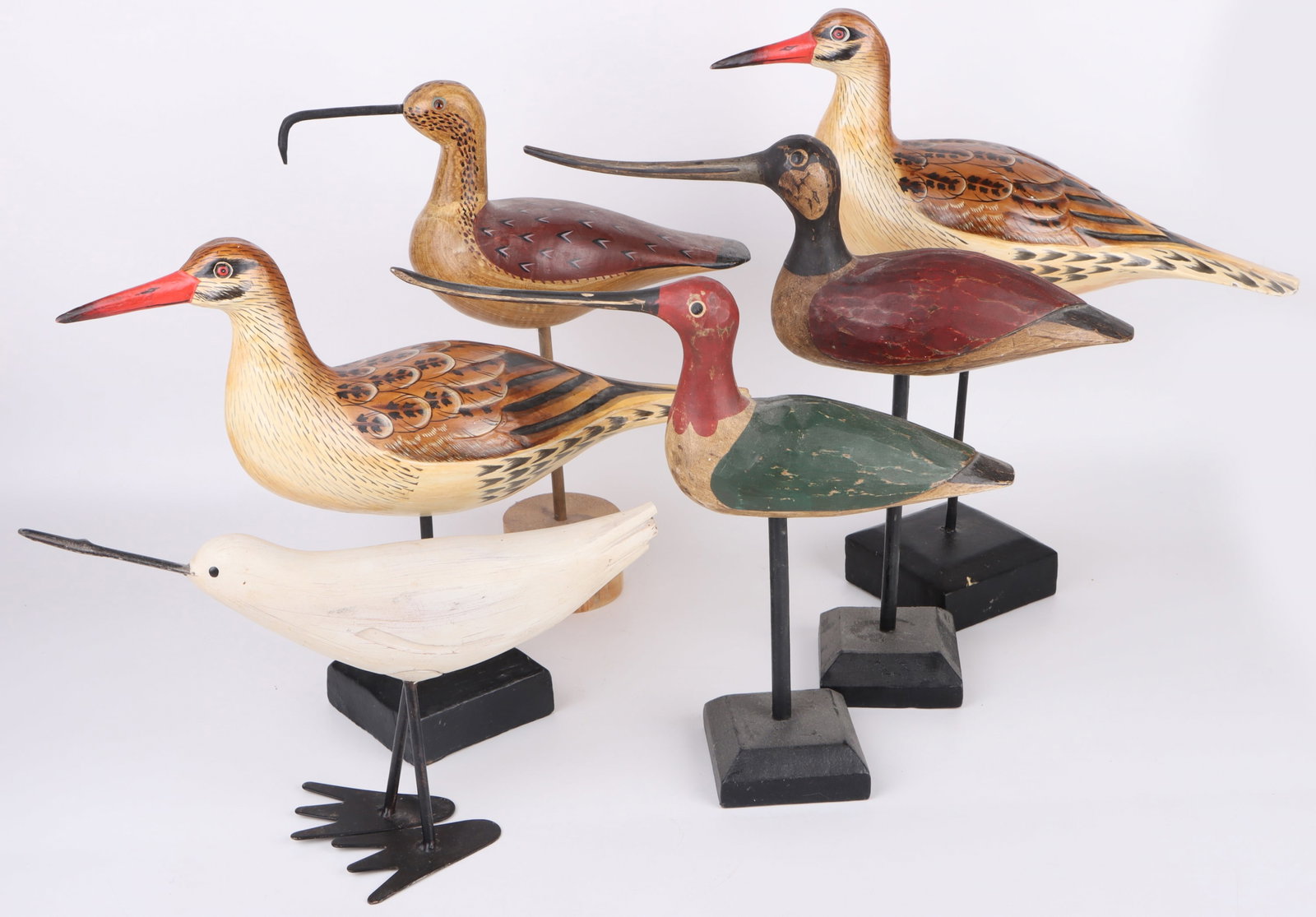 CARVED WOOD STANDING DECOY SHORE/LAKE BIRD LOT - 6 (1 of 3)