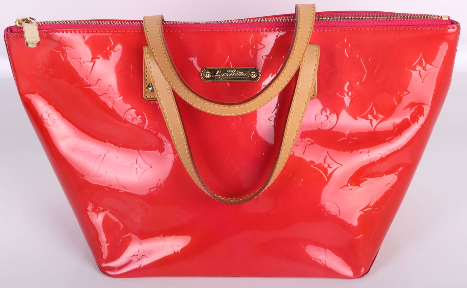 LOUIS VUITTON MONO VERNIS BELLEVUE RED HANDBAG (1 of 3)