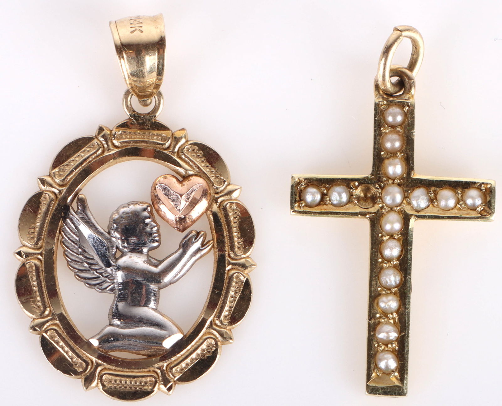 14K YELLOW GOLD RELIGIOUS PENDANTS - LOT OF 2 (1 of 2)